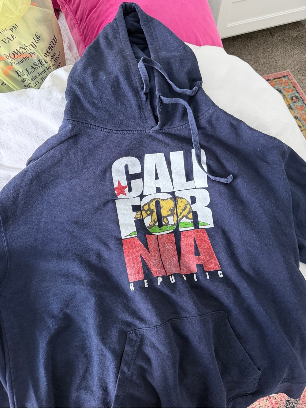 California Republic Navy Graphic Hoodie - Unbranded